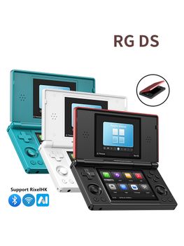 Consola de Juegos Retro Portátil Anbernic RG DS Flip con Pantalla IPS Dual de 4 Pulgadas, Sistema Operativo Dual Android/Linux, 4000 mAh, IA, Wifi, Streaming, RixelHK, Regalos