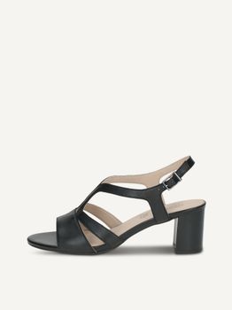 CAPRICE Heeled sandal, black, made of Leather with Block heel, Size 41