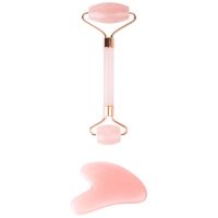 brushworks hd rodillo de resina de cuarzo rosa y gua sha