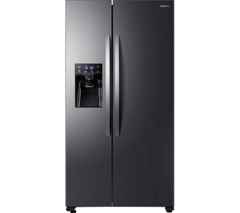 KENWOOD American-Style Fridge Freezer Black Steel KSBSDIT18, Black