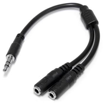 Startech Adaptador Divisor de Auriculares Mini-Jack 3,5mm 3 pines Macho a 2x Mini-Jack 3 pines Hembra