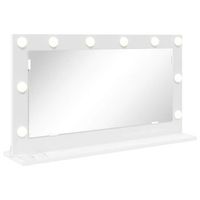espejo de tocador 80 x 45 x 18 cm cristal y madera estructurada vidaxl