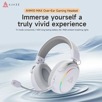 audifonos inalambricos para juegos ajazz ahm10 max con reduccion de ruido ai tri-modo cableado bluetooth 24g microfono integrado