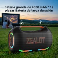 zealot-ze41 altavoz bluetooth inalambrico tws de 250w de alta potencia subwoofer alto volumen impermeable portatil con bateria externa sonido hifi