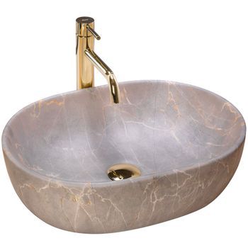 Lavabo Sobre Encimera Rea Lara Beige