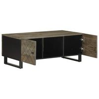 mesa de centro madera maciza de mango negra 100x54x40 cm