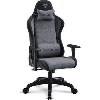 SENSE7 Spellcaster FUKU Silla Gaming de Tela Ergonómico Ajustable Soporte Lumbar Negra/Gris