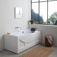banera derecha acrilica blanca diletta con reposacabezas y asidero cromado