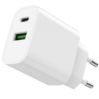 Cargador de Pared SPC Fast Charger 4341B 20W 1x USB-C 1x USB-A Blanco
