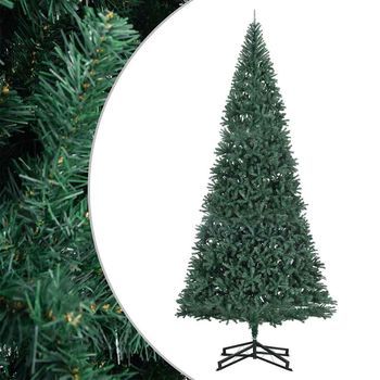 Vidaxl Árbol Navidad Artificial Con Soporte Y Leds Pvc Verde 500 Cm