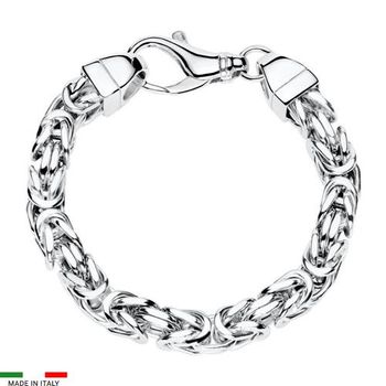 Pulsera bizantina para hombre de plata 925, 7,5 mm