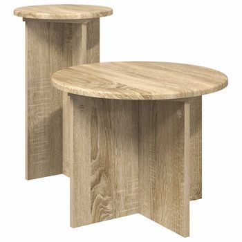 Conjunto De Mesas Auxiliares 2 Pcs Roble Sonoma Vidaxl
