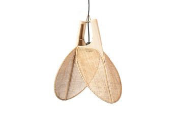 Lampara techo mimbre natural 60x60x40 cm