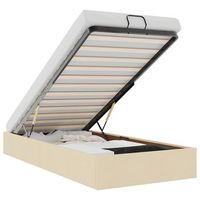 cama individual  cama para adultos  estructura de cama otomana sin colchon tela crema 90x200cm