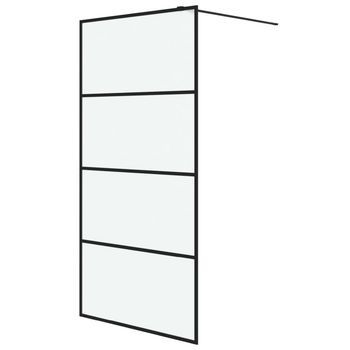 Mampara De Ducha Vidrio Esg Esmerilado Negro 100x195 Cm Vidaxl