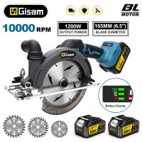 gami-sierra circular electrica sin escobillas de 165mm herramienta electrica de carpinteria con angulo ajustable inalambrico de 10000rpm para pines de bateria makita de 18v