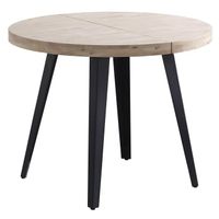 mesa comedor redonda extensible de madera 100-140-180x100x76 cm adec - roble