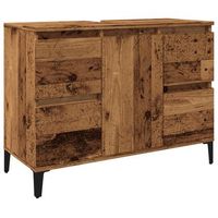 mueble de almacenaje  mueble de lavabo madera ingenieria envejecida 80x33x60 cm