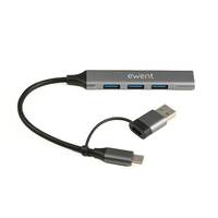 ewent hub usb-a-c 5gbps 3puertos 31 usb a alum