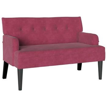 Banco Chesterfield Rojo Vino 112 X 65,5 X 75 Cm Terciopelo Vidaxl
