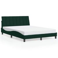 cama matrimonial  cama para adultos  estructura cama sin colchon terciopelo verde oscuro 120x200 cm