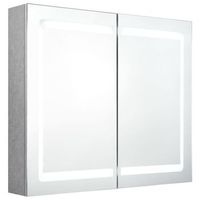 armario de bano  mueble de bano con espejo led gris hormigon 80x12x68 cm