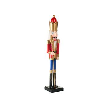 Figurita Decorativa Navidad De Cascanueces De Madera De Pino Con Boca Que Se Abre Hecha A Mano Rojo Malaran