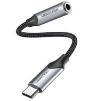 conversor vention bgmhf usb-c a jack 35mm dac alta fidelidad 1m gris
