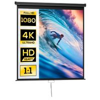 pantalla de proyeccion de 99 pulgadas proyector de video para cine en casa 1 4k hd 1 fijacion a pared o techo 189x7 x cm negro