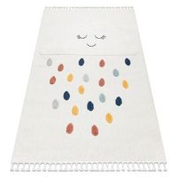 alfombra yoyo gd63 blanco  azul oscuro - nube gotas para ninos est 160x220 cm