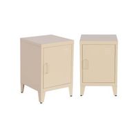 mesita industrial con 1 puerta set de 2 beige