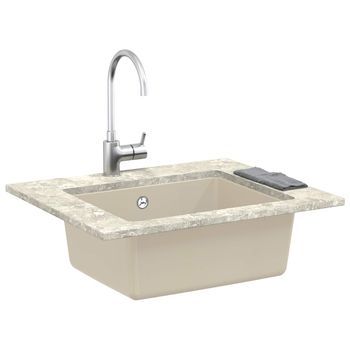 Lavabo De Baño Moderno | Lavabo Beige 530 X 460 Mm 80% Cuarzo Y 20% Resina