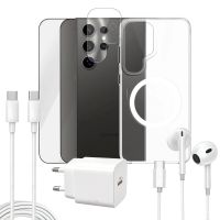 funda para movil apokin magnetica transparente con accesorios para galaxy s24 ultra