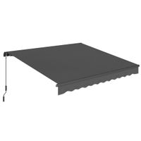 outsunny toldo retractil manual 35x3 m con inclinacion ajustable y proteccion uv gris   aosom espana