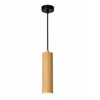 lampara de techo tubo aluminio efecto madera d20 cm