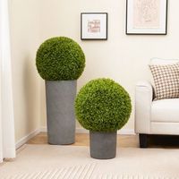 juego de 2 bolas de topiario de boj artificial de 39 cm bolas de plantas falsas decoracion para interior y exterior esferas de topiario