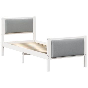 Estructura De Cama Con Cabecera Gris Claro 75 X 190 Cm Tela Vidaxl