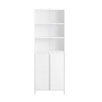 armario alto de bano con 2 puertas y 2 cestos blanco