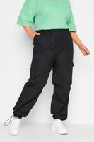 yours pantalones parachute negros algodon mujer curvy y tallas grandes yours