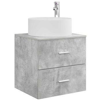 Vanidad Con Lavabo De Pared Gris Hormigón 49,5 X 44,5 X 65,5 Cm Vidaxl