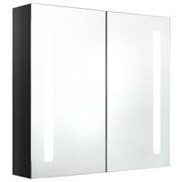 armario de bano con espejo led negro brillante 62x14x60 cm vidaxl