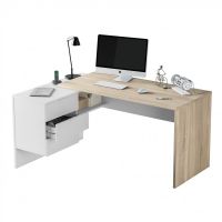 habitdesign office buc escritorio de oficina 145x108x73cm blancoroble canadian