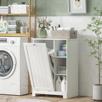 armario de bano de mdf homcom 60x38x86 cm blanco