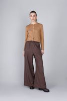 pantalones palazzo con cintura elastica brown