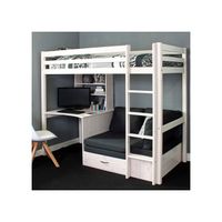 thuka hit 8 high sleeper bed with desk and sofa bed in black