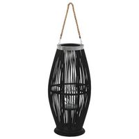 portavelas colgante bambu negro 60 cm vidaxl