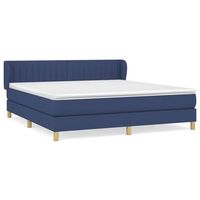 cama box spring con colchon tela azul 160x200 cm vidaxl