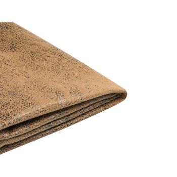 Funda Extraíble Piel Sintética Marrón Para Cama 140 X 200 Cm Fitou