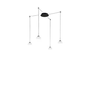Lámpara Colgante Led Arabella De Metal Y Cristal Soplado Blanco 3547-49-102 Fabas Luce