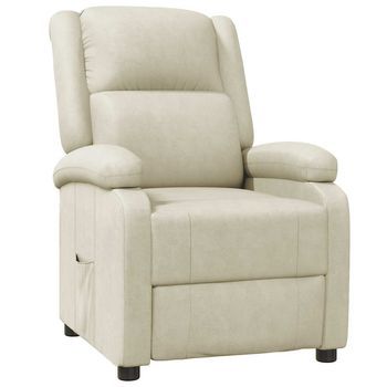 Sillón Reclinable De Cuero Sintético Blanco Cfw258596